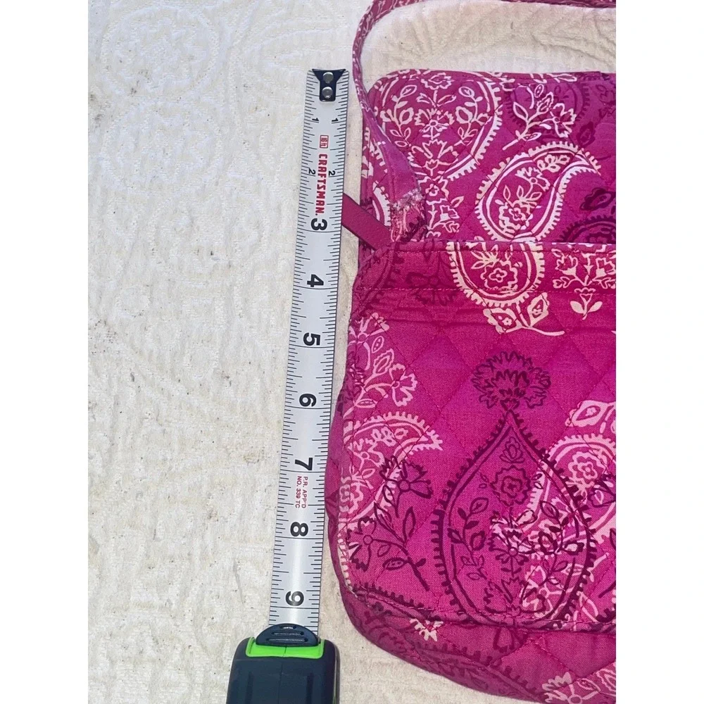 Vera Bradley Pink Paisley Quilted Cotton Crossbody Bag Small Messenger Purse